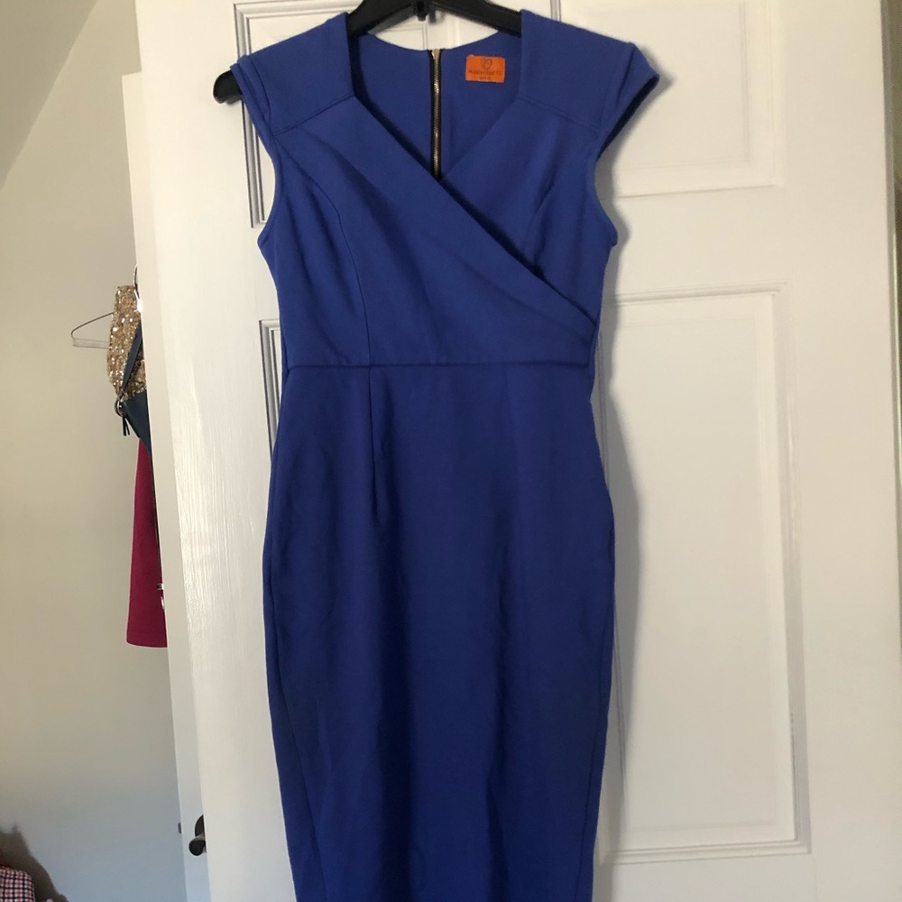 Marycrafts cap sleeve blue dress